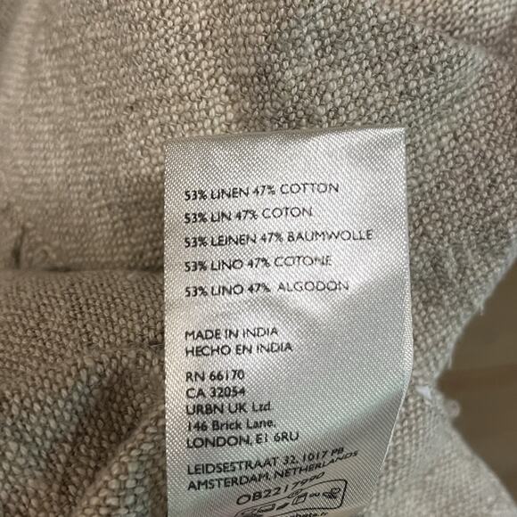 Free People Linen Blend Midi Tweed Skirt Size 10 Side Slouch Pockets - Picture 12 of 13